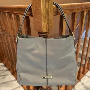 Anne Klein Kickstart Med. Gray Hobo Handbag Large Leather Purse
